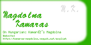 magdolna kamaras business card